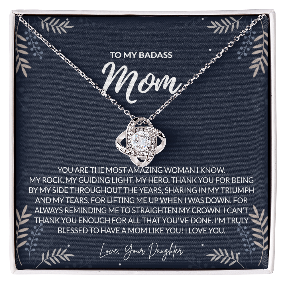 To my Badass Mom Necklace from Daughter Gift for Mother's Birthday Xmas Present
