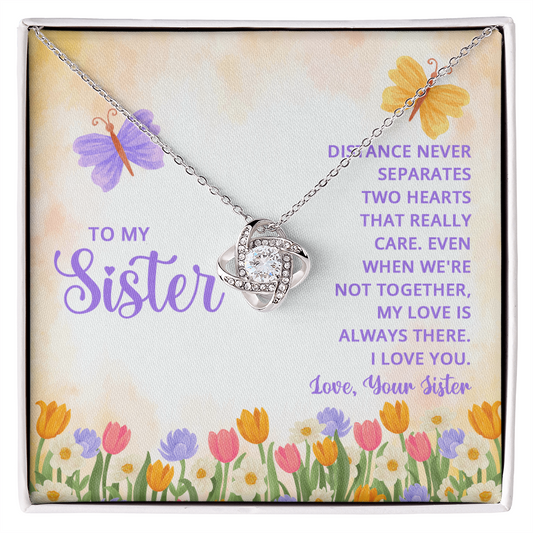 Personalized Jewelry Gift Necklace - To My Sister Love Knot Necklace From Sister, Brother, Sister Gift Necklace On Wedding Gift from Bride, Sister the Bride Necklace, Thank you Gift Pendant Sister