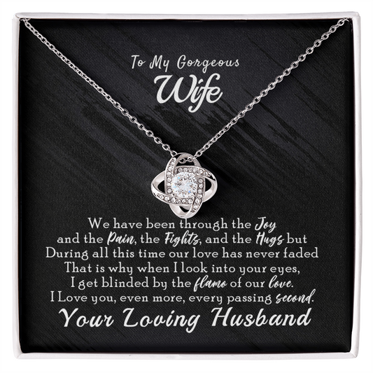 To My Gorgeous Wife Necklace From Husband, You Loving Husband Necklace Gift For Wife, Soulmate Gift Necklace, Husband And Wife Love Knot Necklace, Wife Gift Necklace, Future Wife Gift Pendant