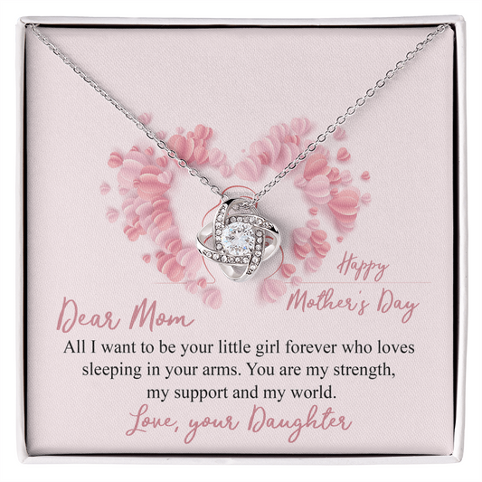 Mother And Daughter Necklace, To My Mom Necklace From Daughter, Happy Mother Day Necklace Gift For Her, Dear Mom Necklace, Your Littler Girl Necklace For Mom On Mother's Day, Anniversary, Christmas
