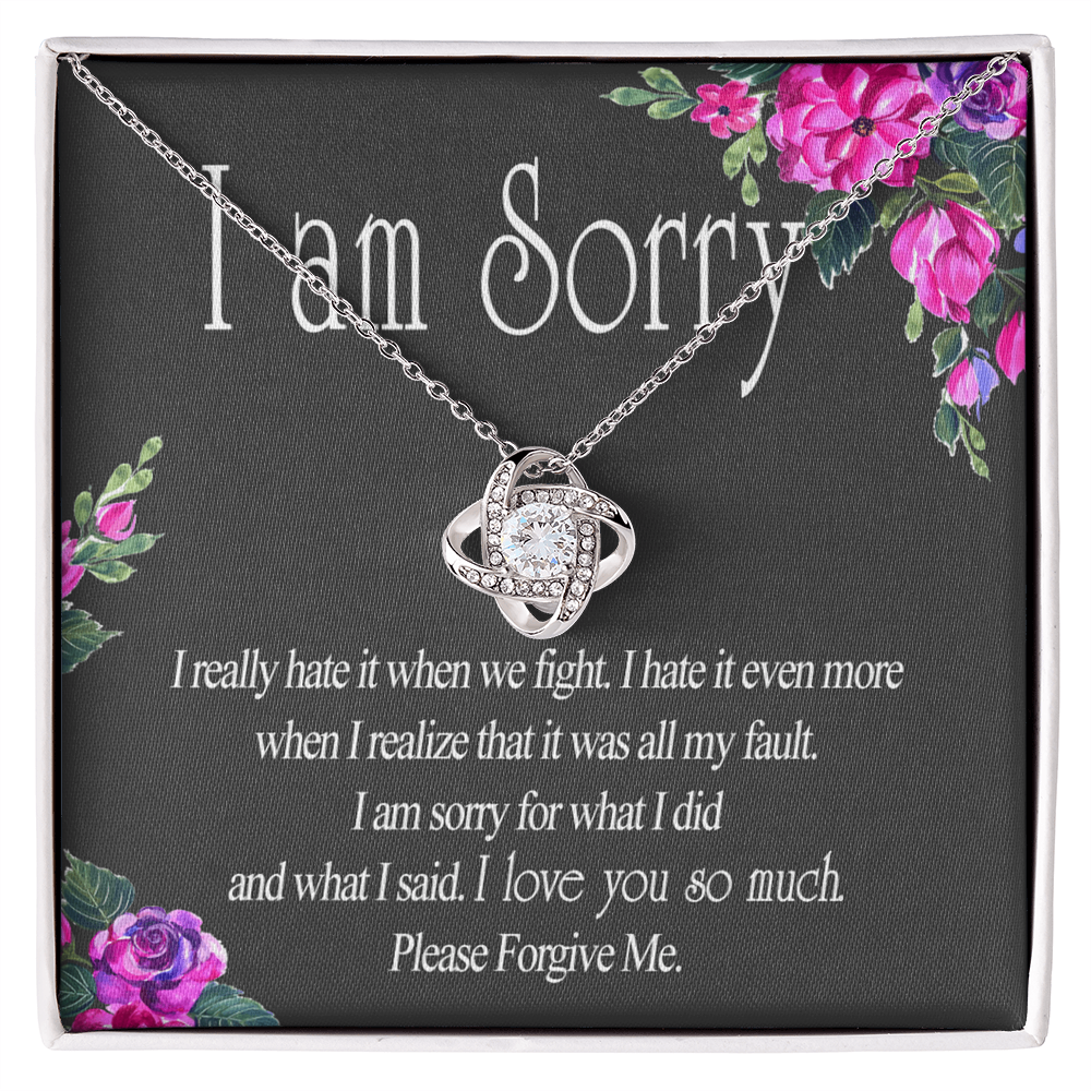 Wife Necklace From Husband I Am Sorry Love Knot Necklace Gift For Wife Husband To Wife Jewelry Gift For Women Wife Gift Necklace Soulmate Gift Necklace Sorry Gift Necklace I Am Sorry Gift Pendant