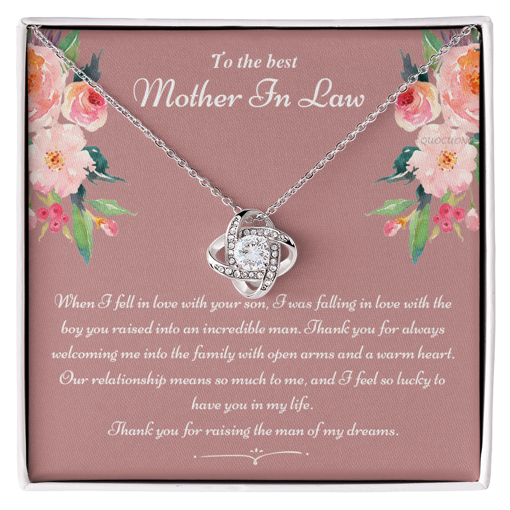 To The Best Mother In Law Gifts, Love Knot Necklace, Mother's Day Necklace Gifts