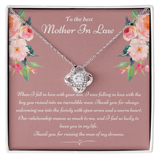 To The Best Mother In Law Gifts, Love Knot Necklace, Mother's Day Necklace Gifts