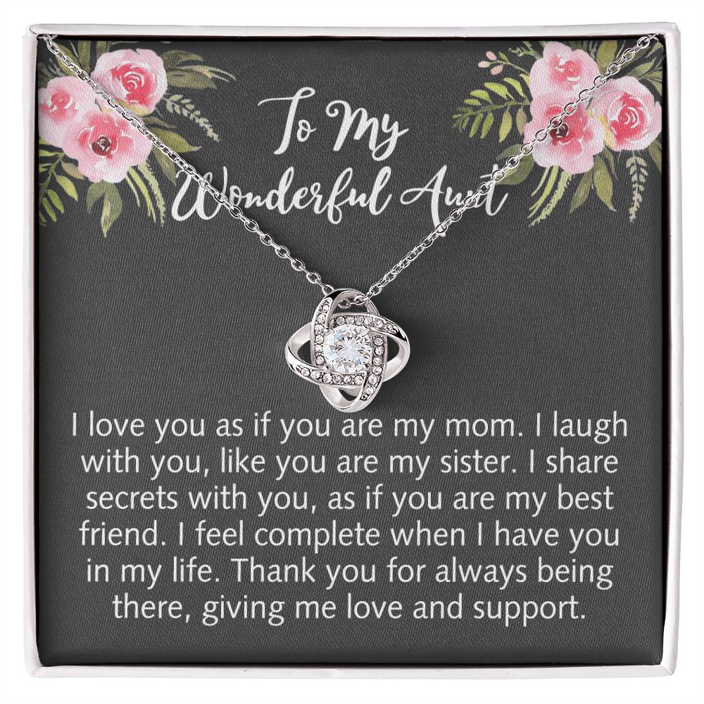 To My Wonderful Aunt Love Knot Necklace Gift From Niece Aunt Gifts Necklace for Auntie Gifts Jewelry for Aunt Birthday Gifts Best Aunt Ever Aunt Necklace from Niece Aunt and Niece Necklace