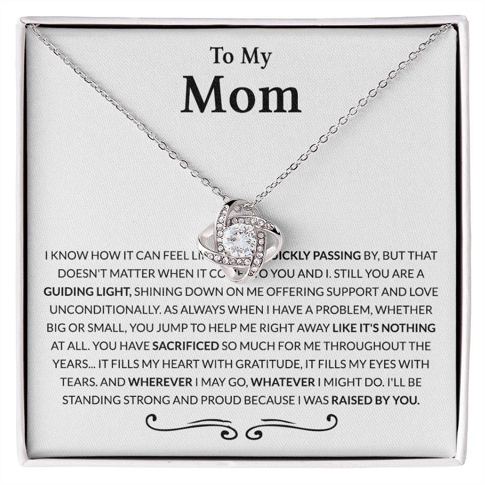 Mom Gift Necklace, To My Mom Necklace From Daughter, The Love Knot necklace Gift For Mom, Birthday Gift Necklace For Mom, Mother's Day Necklace Gift For Mom From Daughter Jewelry Bonus Mom Necklace