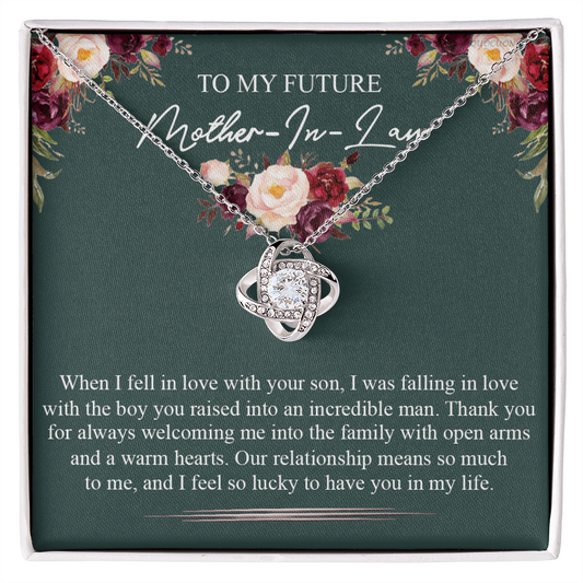Future Mother In Law Necklace, To My Future Mother In Law Necklace From Son Mother In Law Love Knot Necklace Gift For Mother In Law From Son In Law Mother's Day Necklace Gift From Son In Law Jewelry
