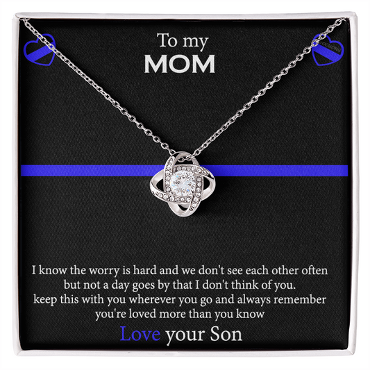 To My Mom Necklace From Son, Mothers Day Necklace Gift For First Mothers Day, Love Your Son Love Knot Necklace Gift For Mom, Best Friend Gifts For Mothers Day Things For Your Mom Jewelry Gift For Mom