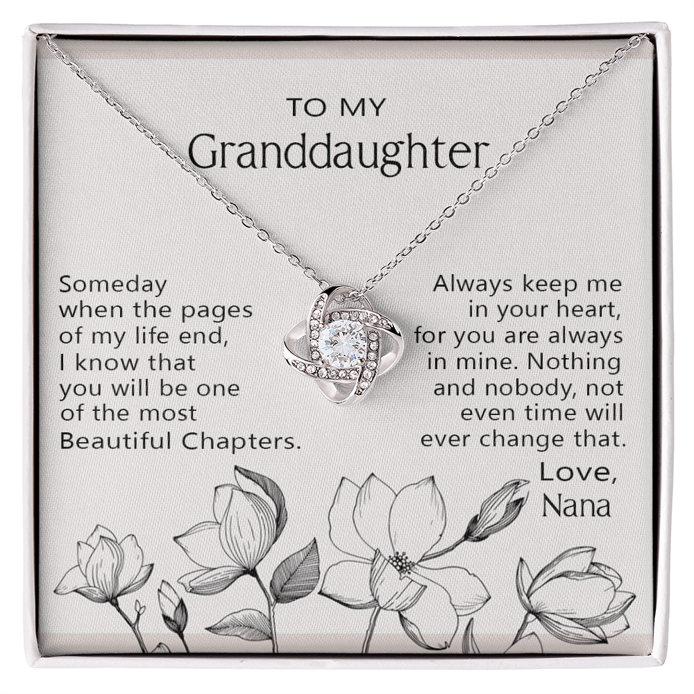 Love Knot Necklace For Granddaughter - To My Granddaughter Love Knot Necklace From Nana, Grandma Jewelry Necklace Gift On Birthday, Graduation Gift, Christmas Always Keep Me In Your Heart Necklace