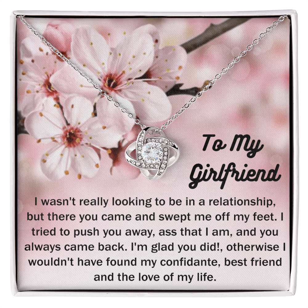 To My Girlfriend Gift Necklace Gift For Girlfriend Christmas Gift for Girlfriend From Boyfriend, Husband, Girlfriend Gift Necklace - Jewelry Gift For Girls, Love Knot Pendant Gift For Girlfriend