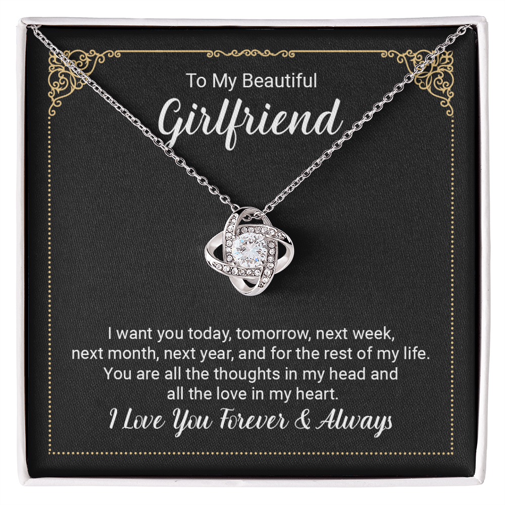 To My Beautiful Girlfriend Necklace From Boyfriend On Christmas, Birthday Gifts
