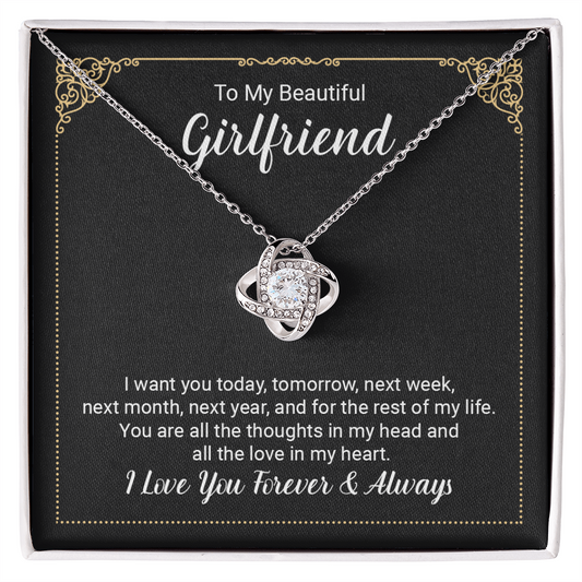 To My Beautiful Girlfriend Necklace From Boyfriend On Christmas, Birthday Gifts