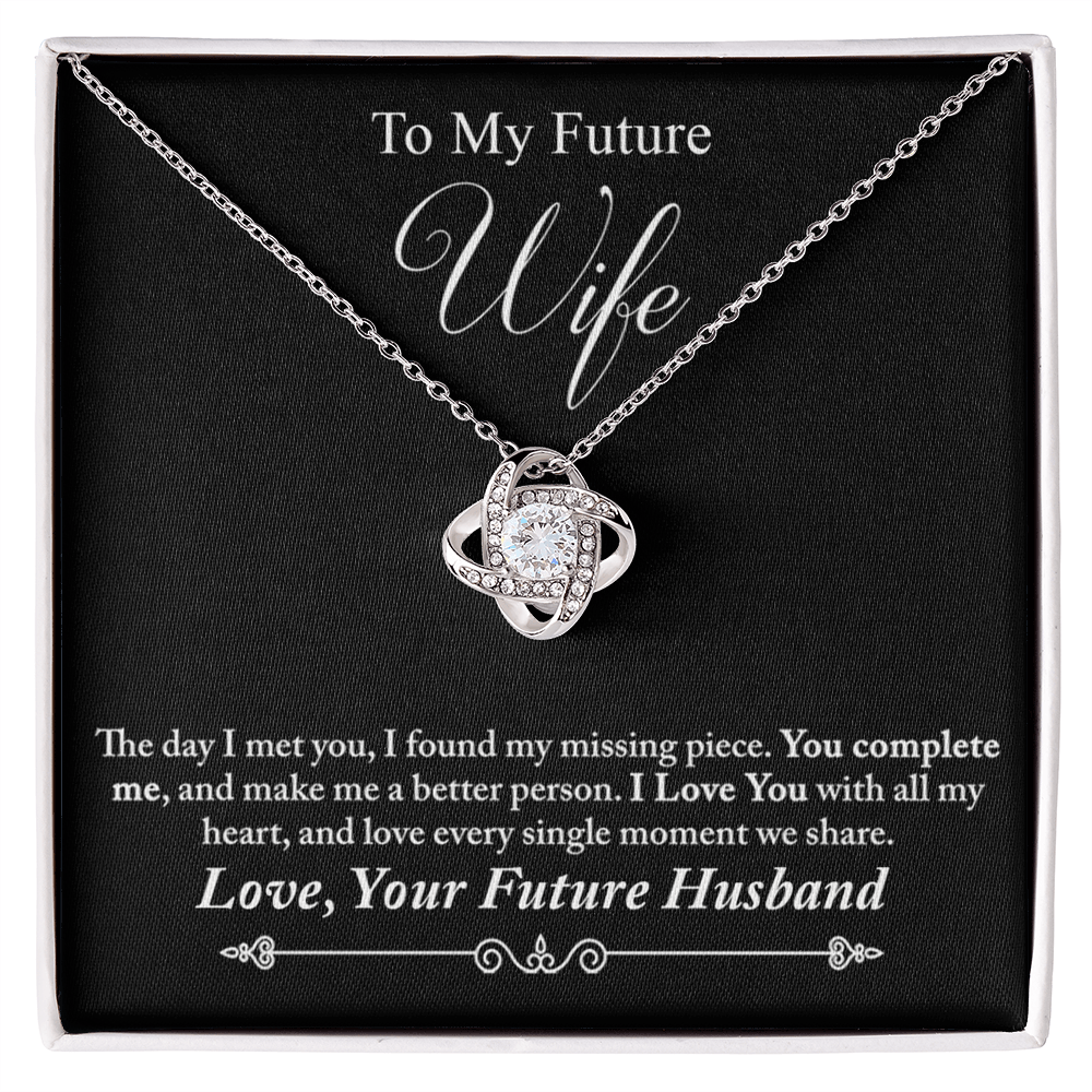 To My Future Wife Love Knots Necklace From Husband, Birthday Gift For Wife, Soulmate Gift Pendant Fiance Gift Necklace, Husband To Future Wife Gift Love Knot Pendant, Future Wife Gift Necklace