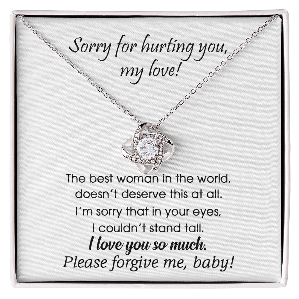 Sorry For Hurting You My Love Necklace For Girlfriend, Soulmate Love Knot Necklace From Boyfriend, Husband, Girlfriend Gift Necklace - Love Knot Pendant Gift For Girlfriend, Soulmate Gift Necklace