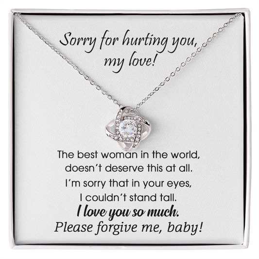 Sorry For Hurting You My Love Necklace For Girlfriend, Soulmate Love Knot Necklace From Boyfriend, Husband, Girlfriend Gift Necklace - Love Knot Pendant Gift For Girlfriend, Soulmate Gift Necklace
