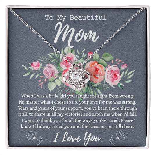 Mother's Day Necklace Gift For Her, To My Mom Necklace From Daughter, Beautiful Mom Love Knot Necklace Gift For Mom mazing Mom, Bonus Mom On Mothers Day, Anniversary, Birthday, Jewelry For Mom
