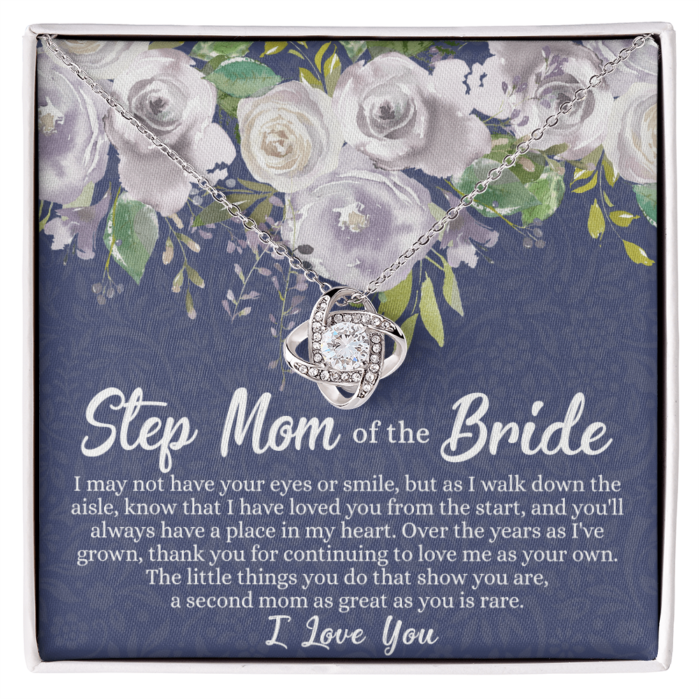 Mom Of The Bride Gift Necklace, To My Step Mom Love Knot Necklace From Daughter, Step Mom Gift Necklace - Second Mom Gift Necklace, Jewelry Gift For Women, Daughter To Step Mom Of The Bride Necklace