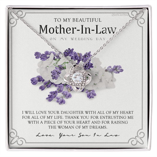 Mother In Law Necklace, My Wedding Day Necklace Gift For Mother In Law, To My Beautiful Mother In Law Necklace From Son In Law, My Heart My Life Necklace Gift For Mother, Mother In Law Gift Necklace