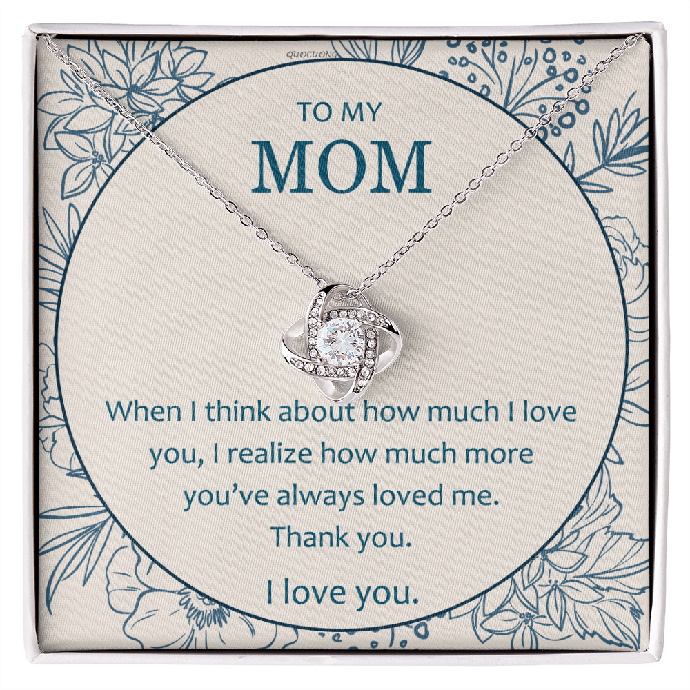 Mother And Daughter Necklace, To My Mom Love Knot Necklace From Daughter, Thank You Necklace Gift For Mom, Mother On Birthday Gift Anniversary Wedding Day Necklace For Mom, Daughter To Mom Pendant