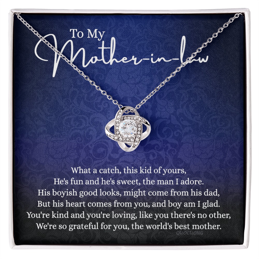 Mother In Law Gift Necklace - To My Mother In Law Love Knot Necklace From Son, Mother In Law And Son In Law Gift Necklace On Mother's Day Pendant Gift For Mother In Law Jewelry Gift For Women