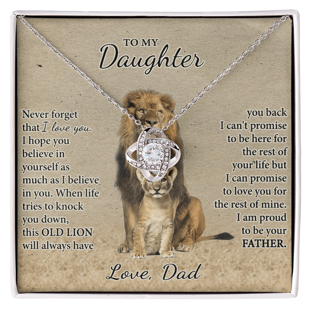 Daughter Gifts Necklace From Dad, To My Daughter Lion Dad And Daughter Necklace, Lion Daughter Necklace Gift On Christmas, Anniversary, Graduation Gift Jewelry Gift For Girls, Little Girl
