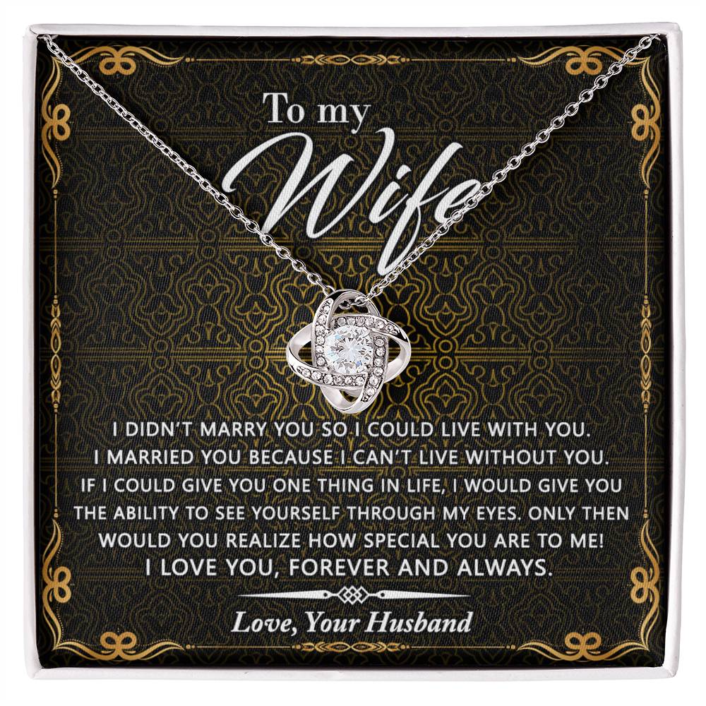 Wife Gift Necklace From Husband, Marry You Necklace, To My Wife Necklace, Wife Love Knot Necklace From Husband, Jewelry Gift For Women Badass Wife Gift Necklace Soulmate Necklace Gift From Men