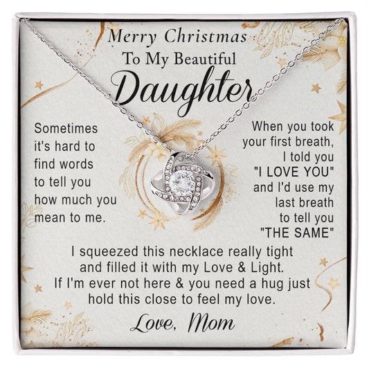 To My Daughter Necklace from Mom, Mother Daughter Jewelry for Daughter Christmas