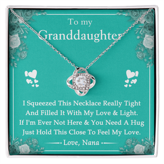 To My Granddaughter Love Knot Necklace From Nana, Grandma, Jewelry Gift For Granddaughter, Nana And Granddaughter Luxury Necklaces styles Jewelry Gift On Birthday, Xmas, Anniversary Graduation Gift