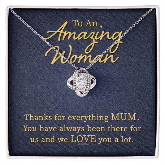 Thank You Mom For Everything Necklace, Happy Mother And Daughter Gift Necklace, To My Mom Necklace From Daughter, Thank You Card Gift For Woman On Mother's Day, Anniversary Necklace Gift For Her