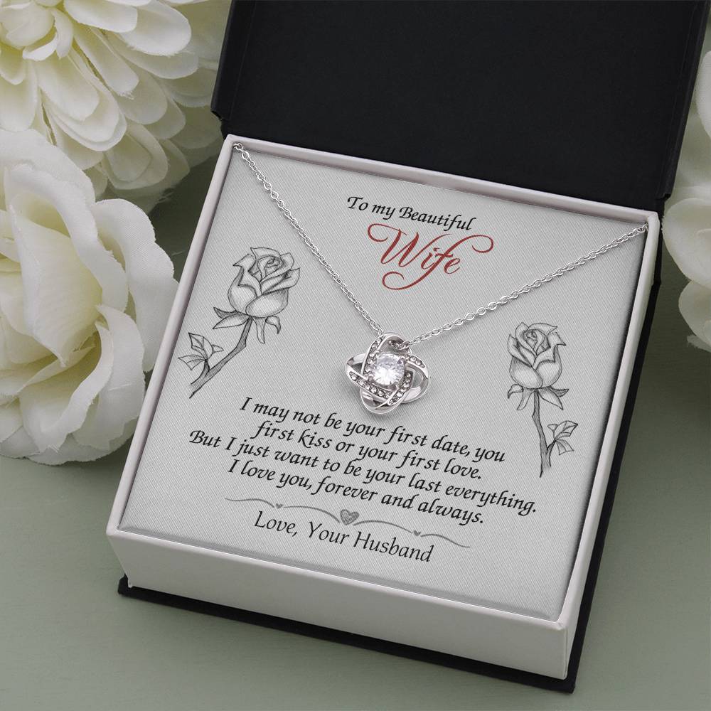 To My Beautiful Wife Pendant Last Everything Love Knot Necklace from Husband