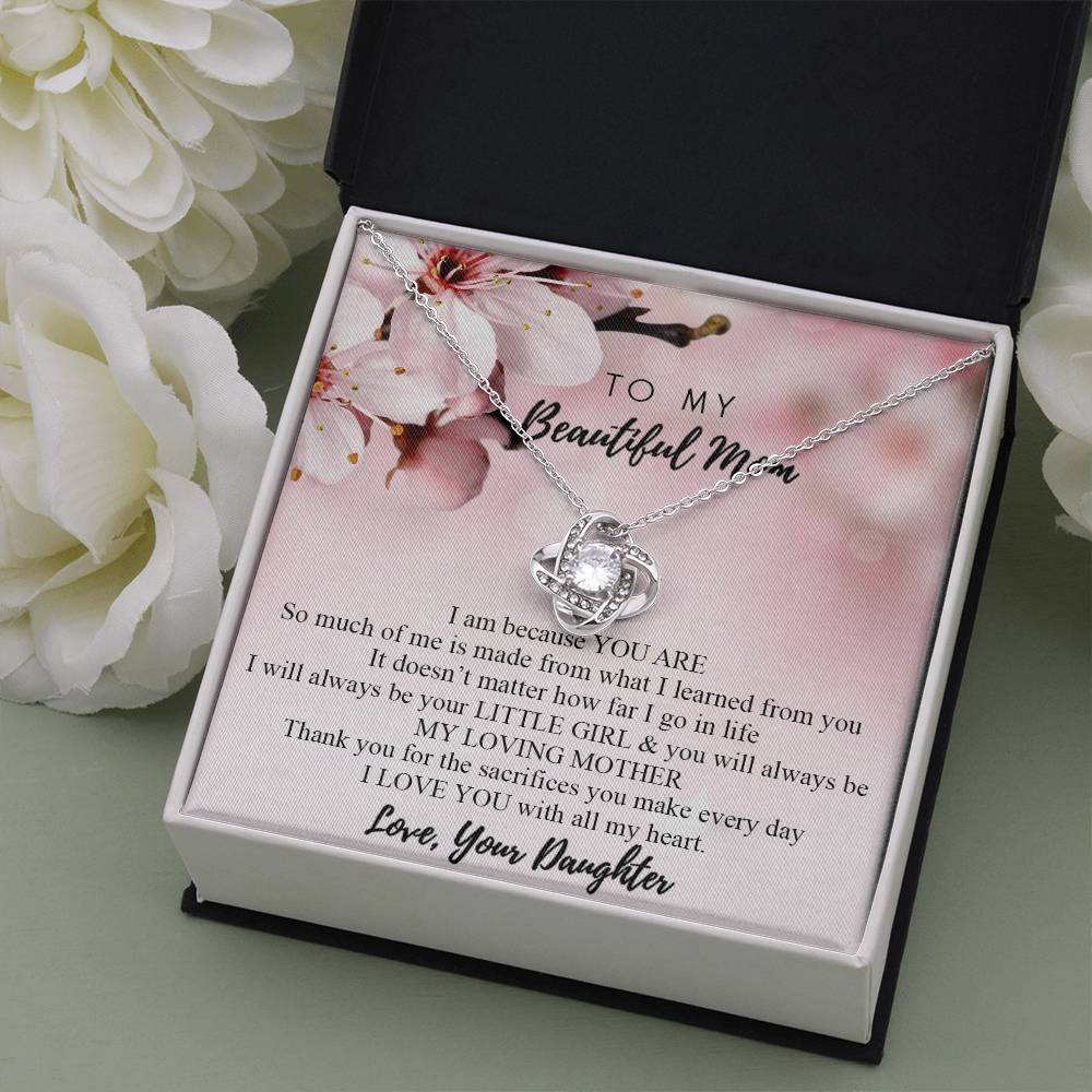 To My Beautiful Mom Necklace Mother's Day Gift Jewelry for Mom Daughter Mom Gift