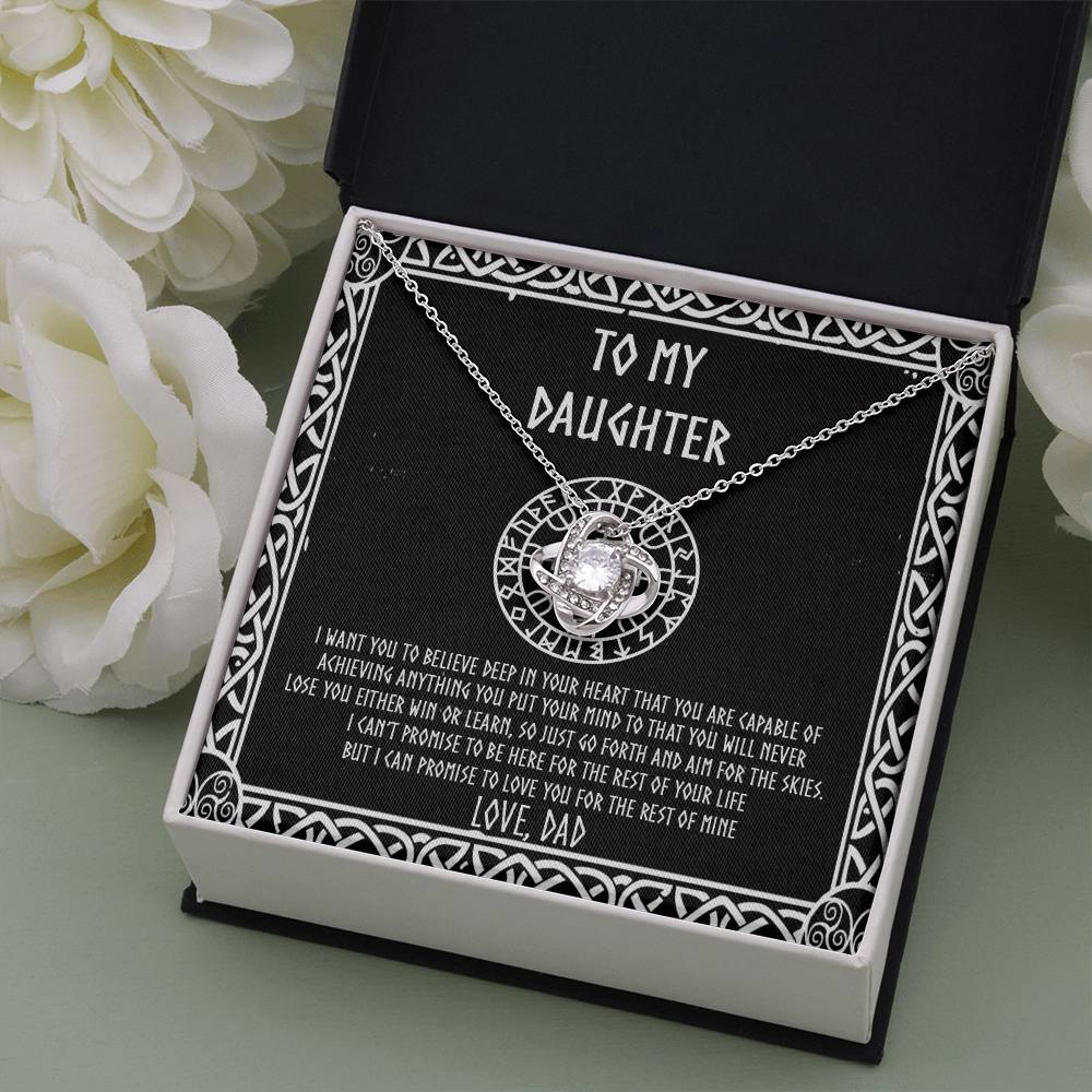 To my Daughter, Gift for Daughter from Dad, Viking Daughter Love Knot Necklace