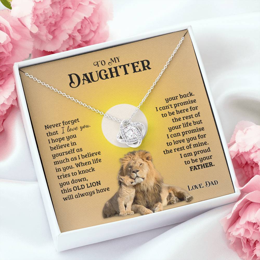 To My Daughter from Dad Old Lion Necklace Jewelry for Women Birthday Valentine