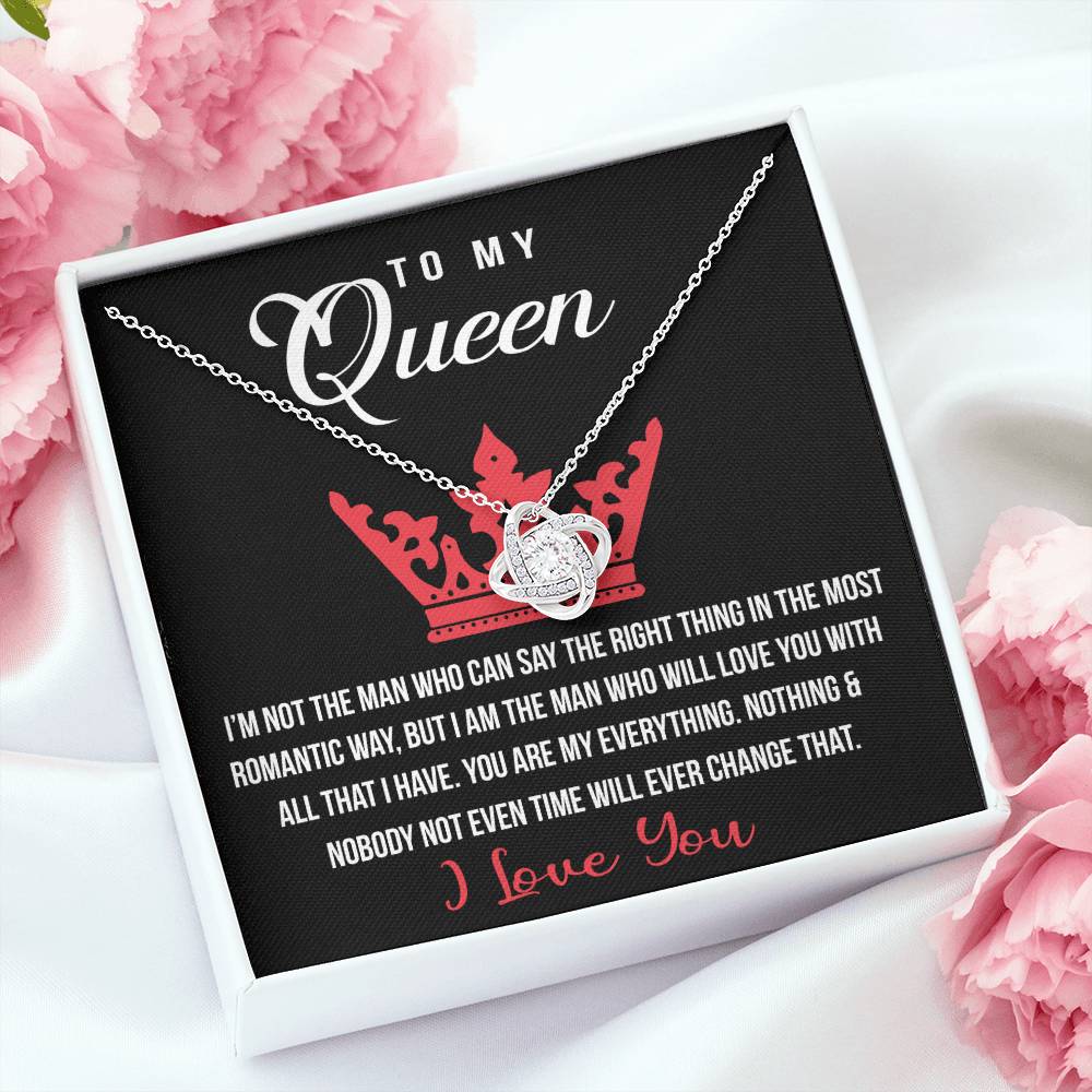 To My Queen Love Knot Necklace, Gift For Wife Girlfriend Soulmate Future Wife