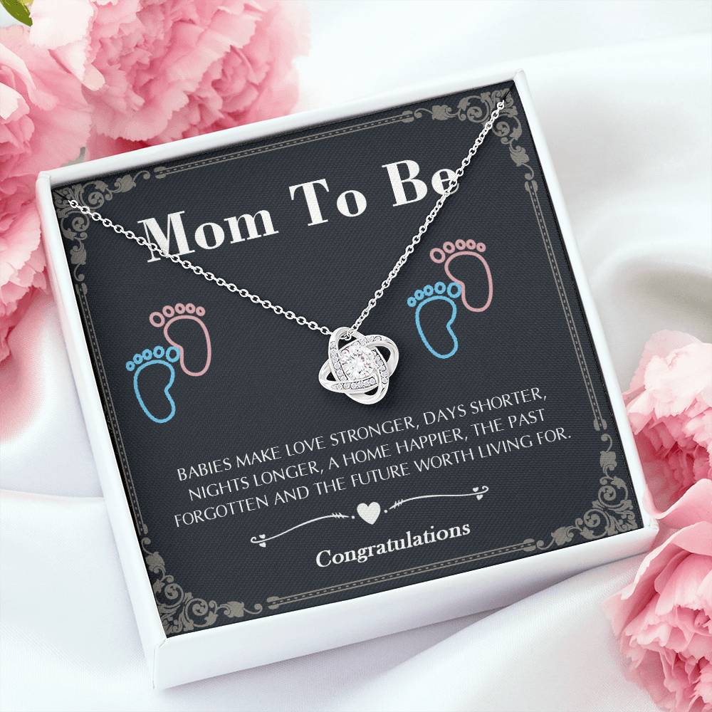 Mom To Be Love Knot Necklace Mom Gift, Gift For New Mom,First Mother's day Gift