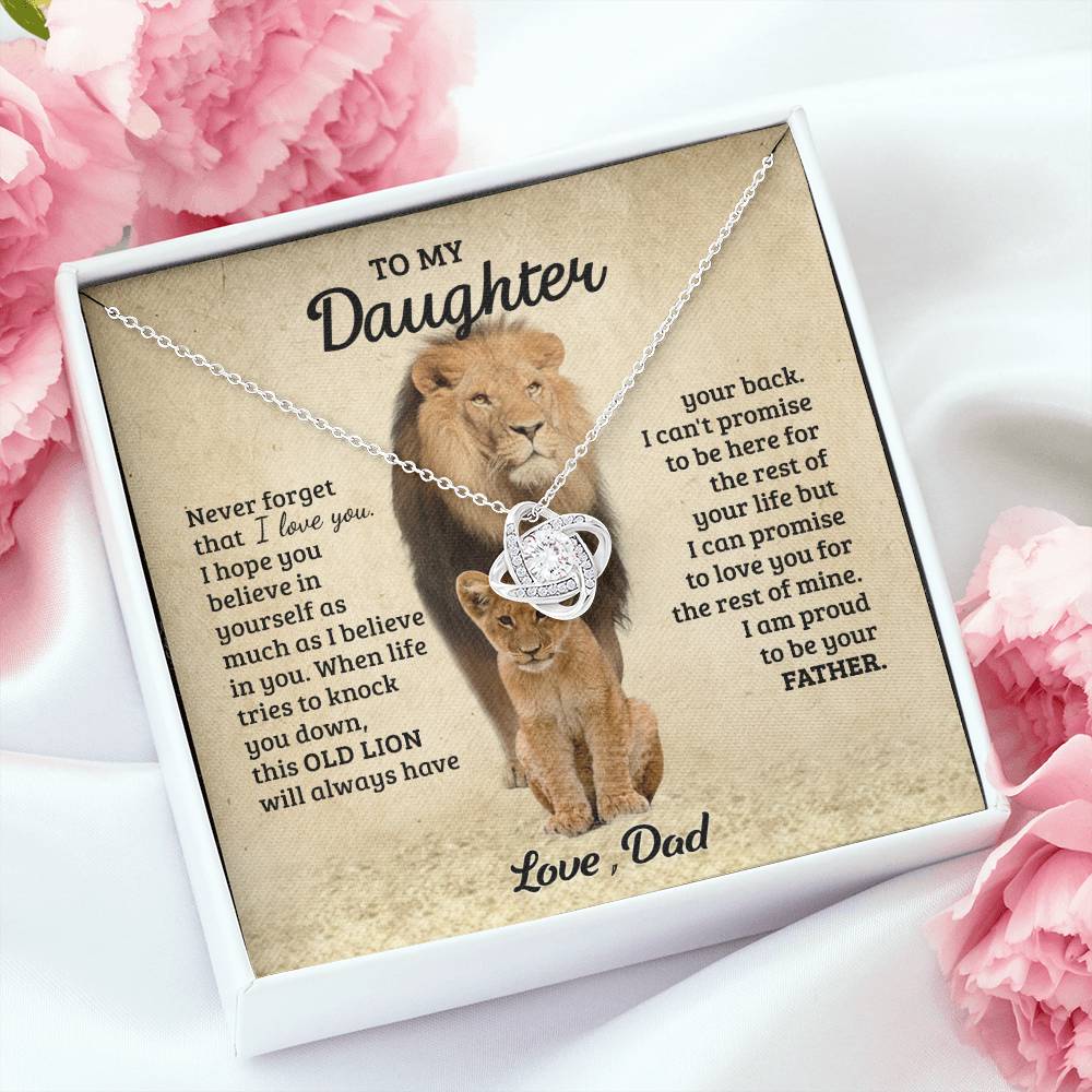 To My Daughter Gift from Dad Old Lion Necklace For Daughter Jewelry for Women
