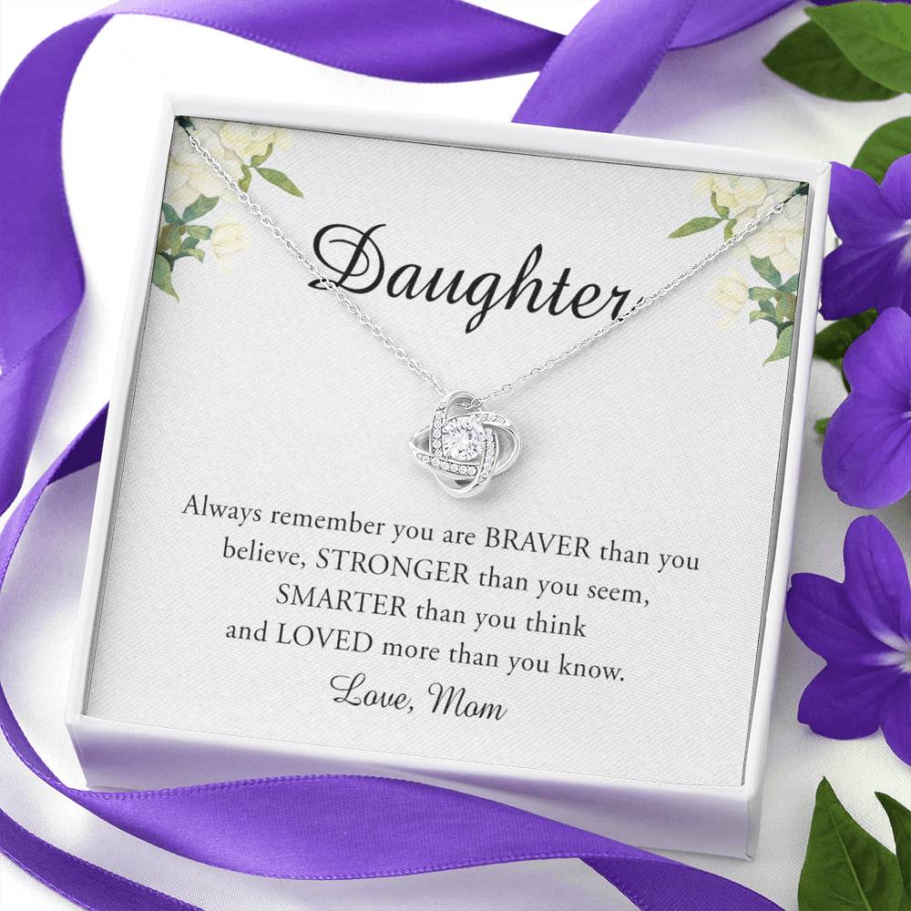 To My Daughter Necklace from Mom, Mother To Daughter Necklace Pendant Personalized Gift Necklace For Daughter On Birthday Gift Anniversary, Graduation Necklace Daughter Jewelry for Girls