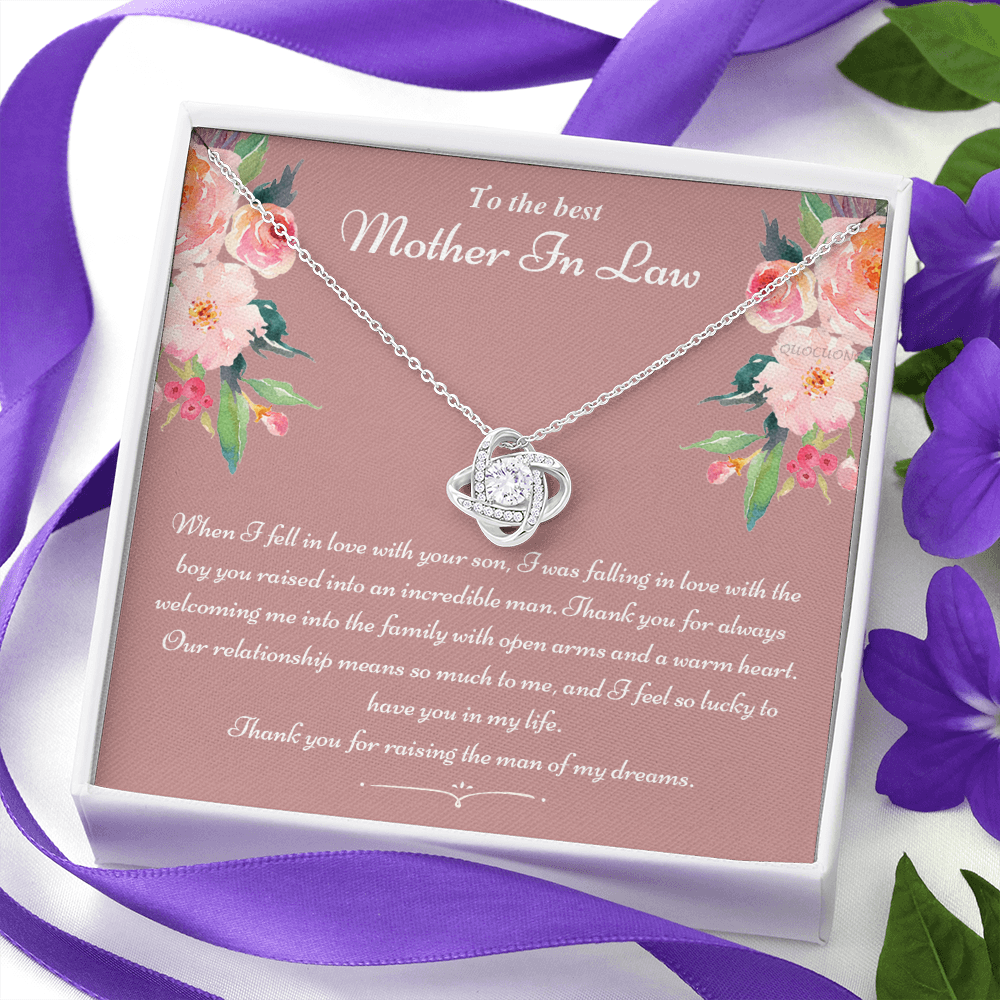 To The Best Mother In Law Gifts, Love Knot Necklace, Mother's Day Necklace Gifts