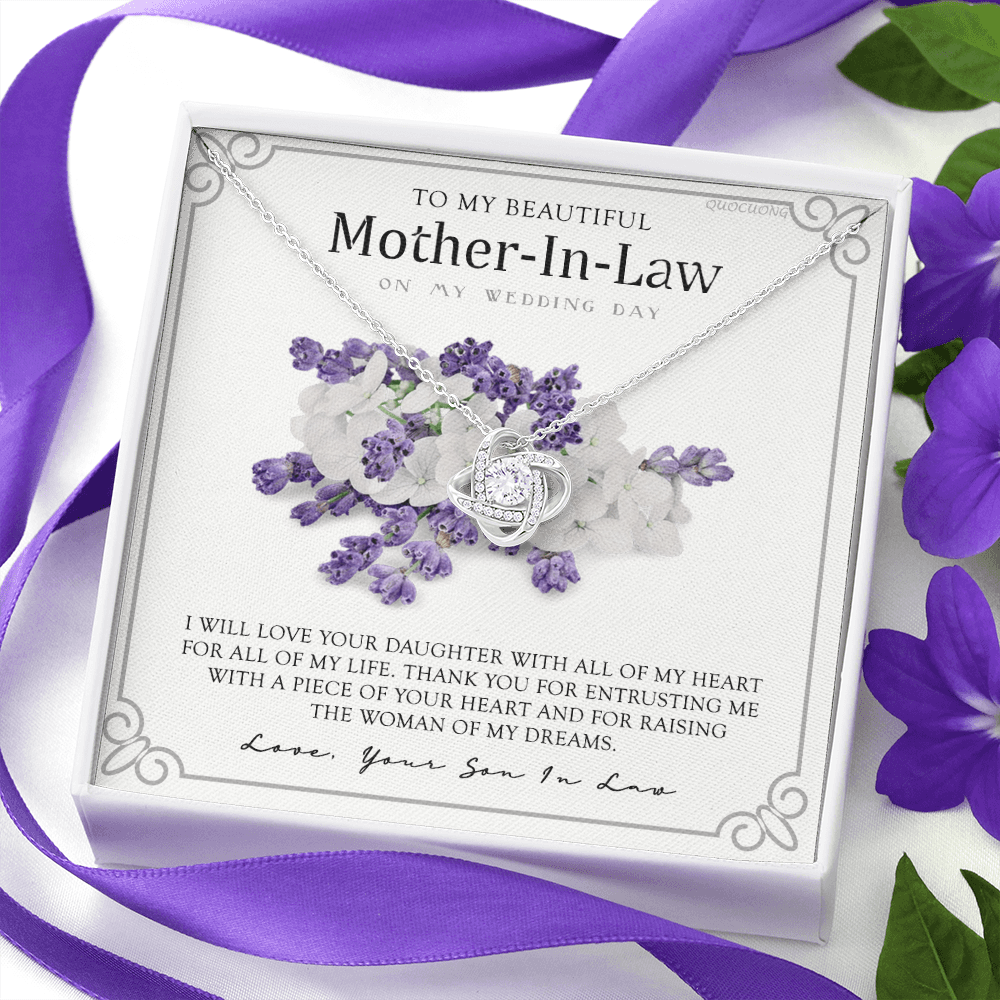 Mother In Law Necklace, My Wedding Day Necklace Gift For Mother In Law, To My Beautiful Mother In Law Necklace From Son In Law, My Heart My Life Necklace Gift For Mother, Mother In Law Gift Necklace