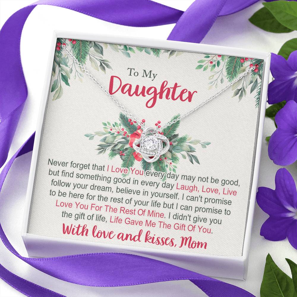 To My Daughter Gifts Necklace From Mom for Christmas Daughter's Graduation Gifts for Her, Mother To Daughter Necklace Christmas Card Pendant Mother And Daughter Jewelry Gift For Girls