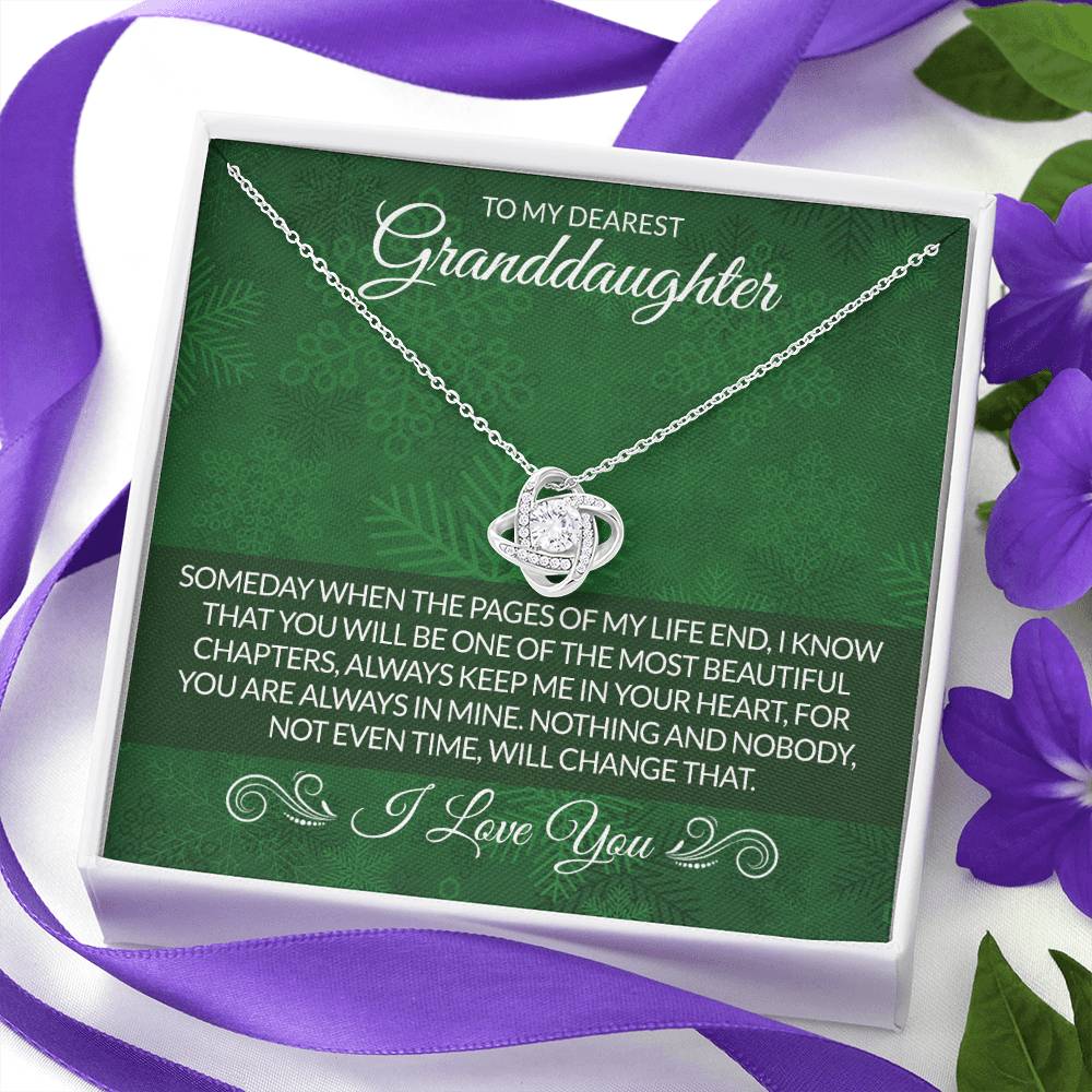 Granddaughter Gifts Necklace From Grandma Grandmother or Grandpa Grandfather - To My Dearest Granddaughter Graduation Birthday Pendant Jewelry Gift For Girls On Birthday, Graduation Gift, Christmas