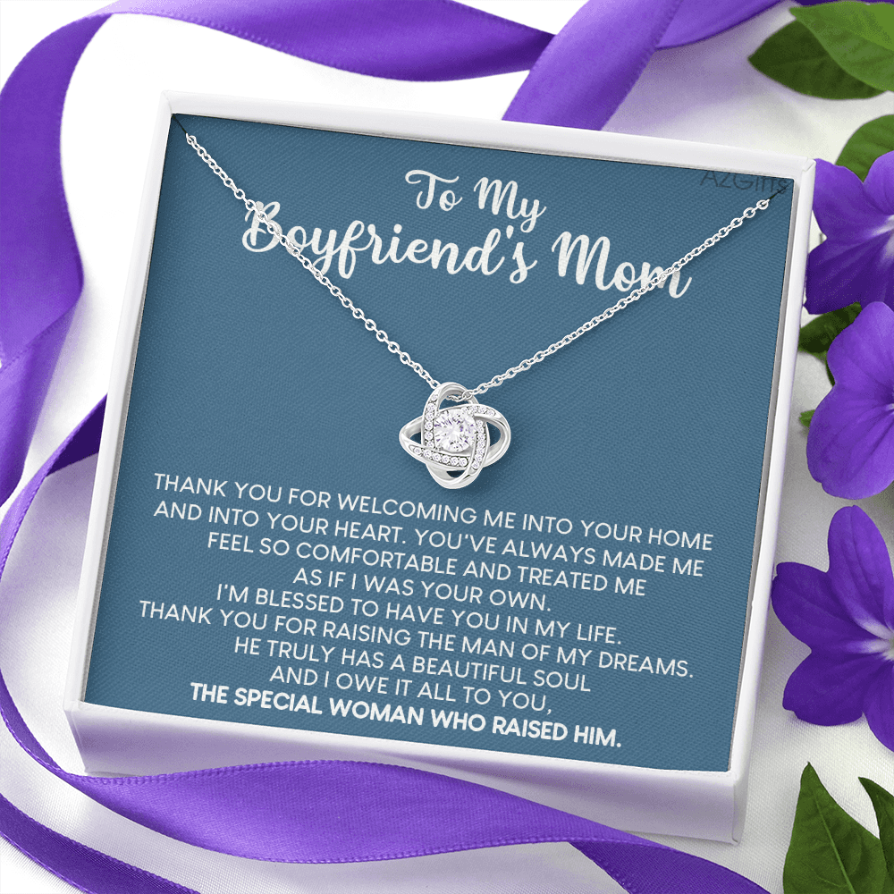 To My Boyfriend's Mom Necklace From Him, Daughter Gift For Mom, Gift Necklace for My Boyfriend's Mom Christmas, Necklace Gift For Bf Mom, Mothers Day Necklace For Boyfriends Mom From Girlfriend Mom