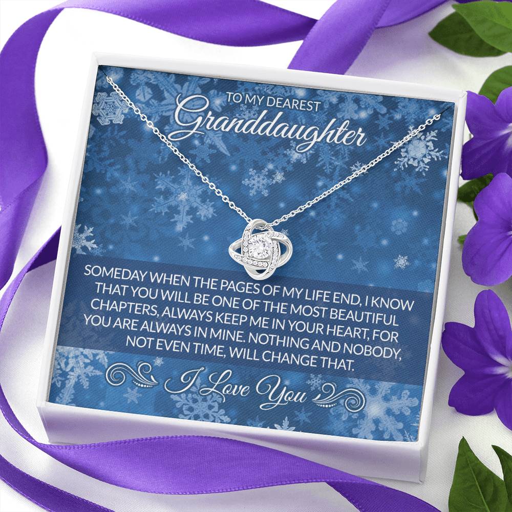 Granddaughter Love Knot Necklace - To My Dearest Granddaughter Necklace From Grandma Grandmother, I Love You Necklace Christmas For Granddaughter, Gift Necklace For Granddaughter Christmas Necklace