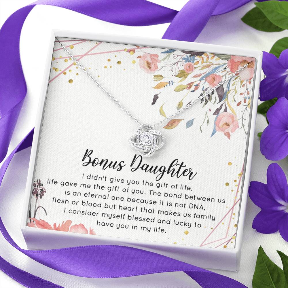 To My Bonus Daughter Necklace From Bonus Mom Jewelry Bonus Daughter Gift From Bonus Mom,Birthday Gift, I Love You Necklace Daughter Gifts Pendant Includes Gift Box Jewelry Gift For Girls