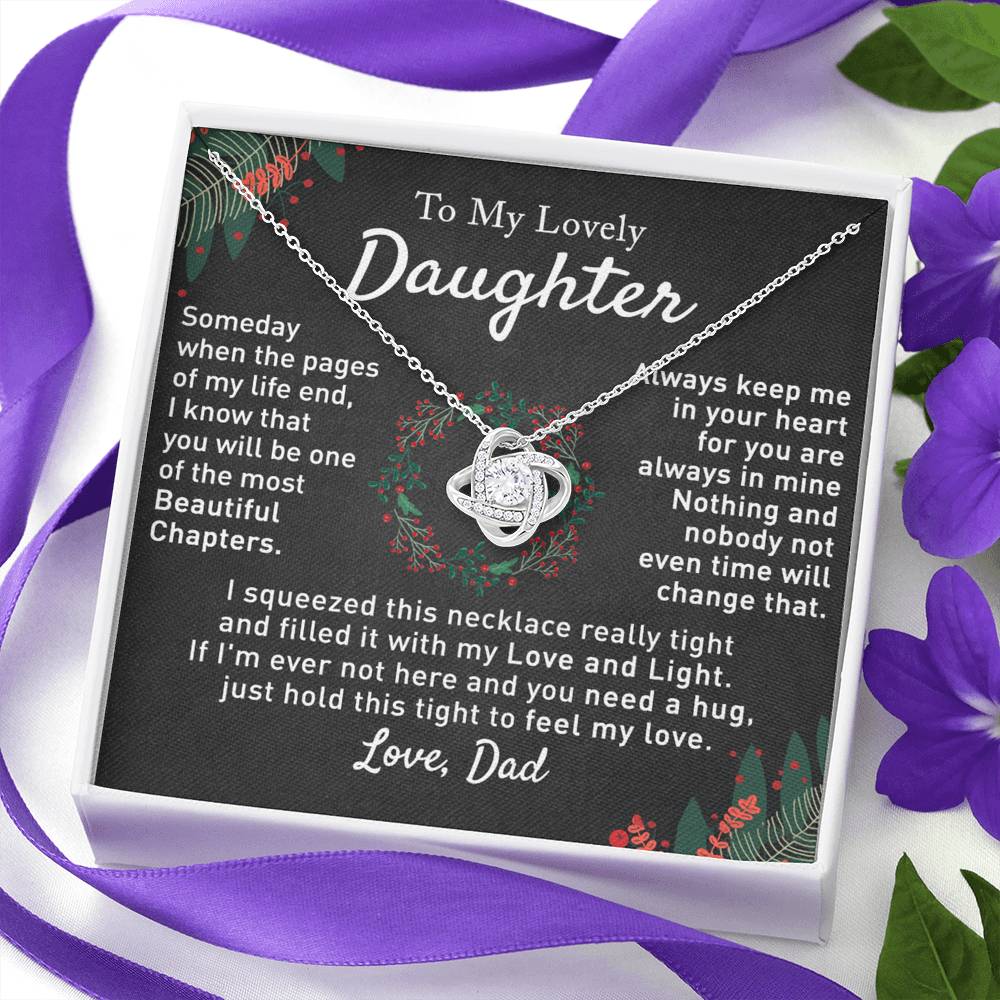 To My Beautiful Daughter Love Knot Necklace, Gift For From Mom, Necklace Daughters Necklaces Mom With Jewelry Women Mother A Necklaces Beautiful Daughter, Mother And Daughter Necklace Gift For Girl