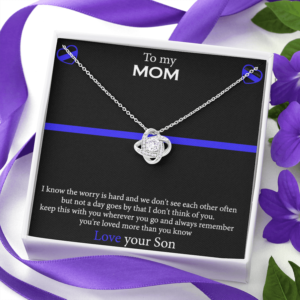 To My Mom Necklace From Son, Mothers Day Necklace Gift For First Mothers Day, Love Your Son Love Knot Necklace Gift For Mom, Best Friend Gifts For Mothers Day Things For Your Mom Jewelry Gift For Mom