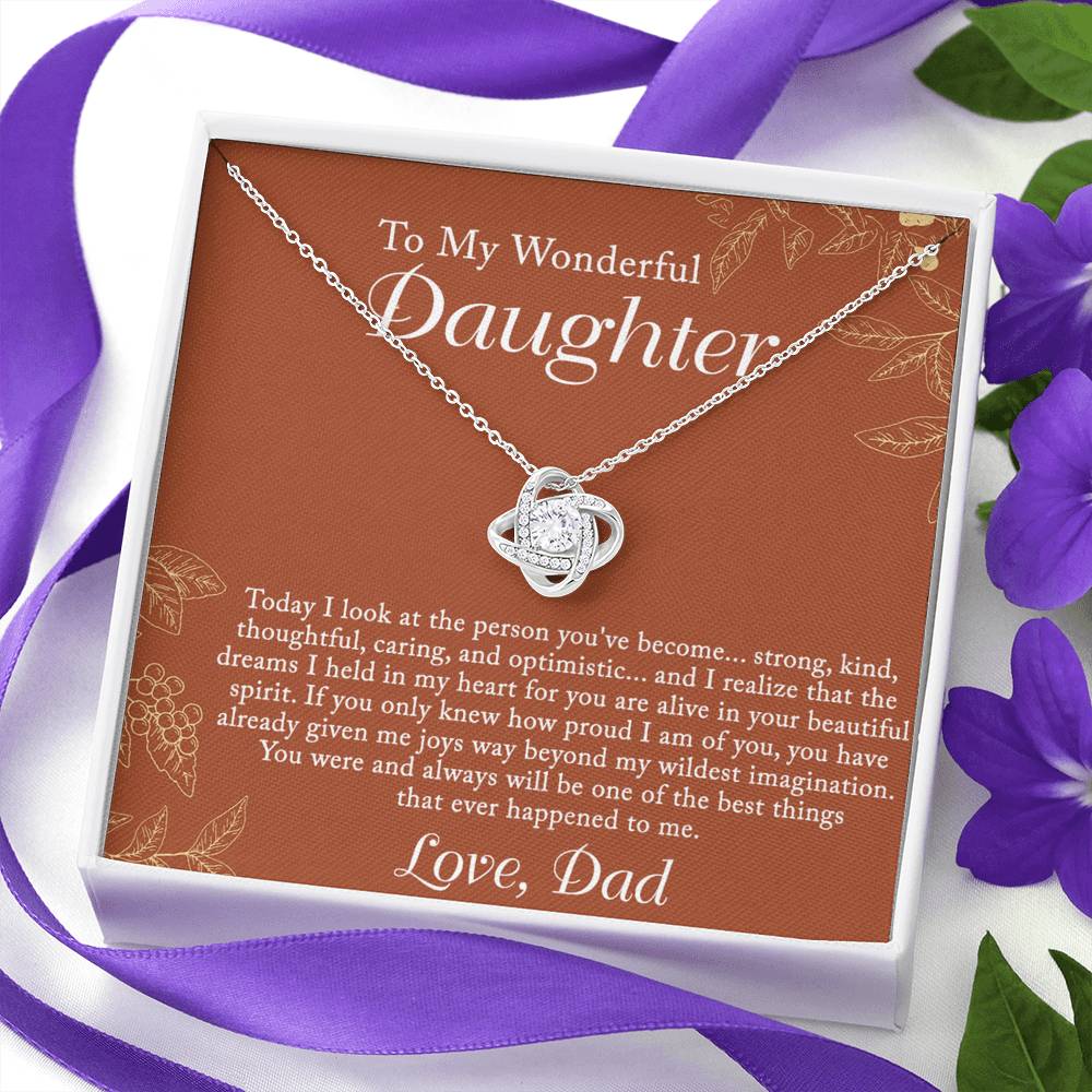 Daughter Gifts Necklace From Dad, To My Wonderful Daughter Necklace From Dad And Daughter Necklace Birthday Gift for Daughter From Dad Christmas Gift For Daughter Necklace, Father Daughter Necklace