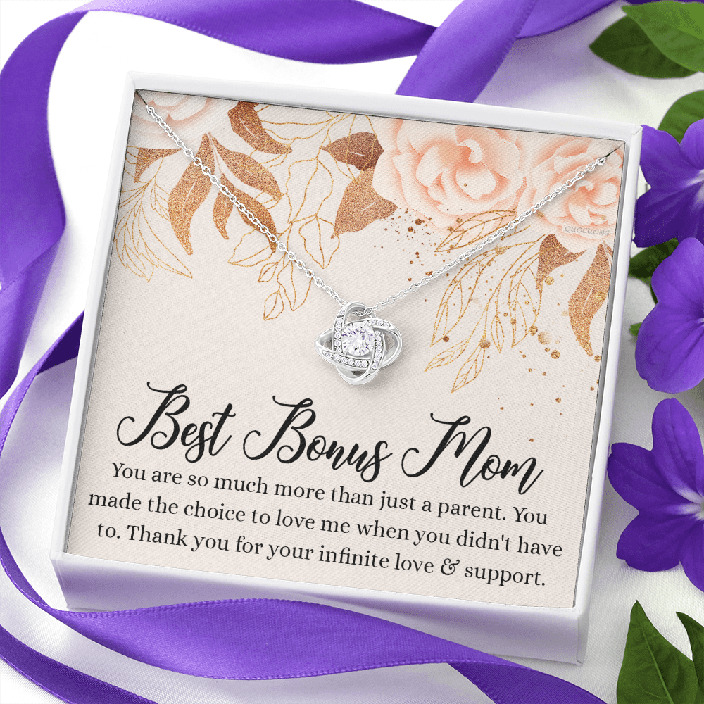 To My Bonus Mom Necklace From Daughter, Bonus Mom Gifts from Bonus Daughter, Necklace Gifts for Bonus Mom, Mother And Daughter Necklace Gift For Mom, Bonus Mother Gift Necklace Jewelry For Women