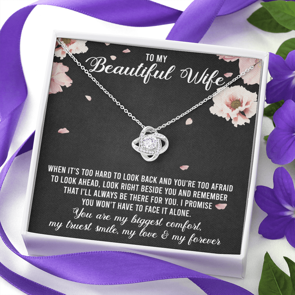Gift Necklace For Wife Romantic Pendant, Wife Gift Necklace Ideas, To My Smoking Hot Wife Necklace From Men, Message Card and Gift Box For Wife, To My Beautiful Wife Necklace From Husband To Wife