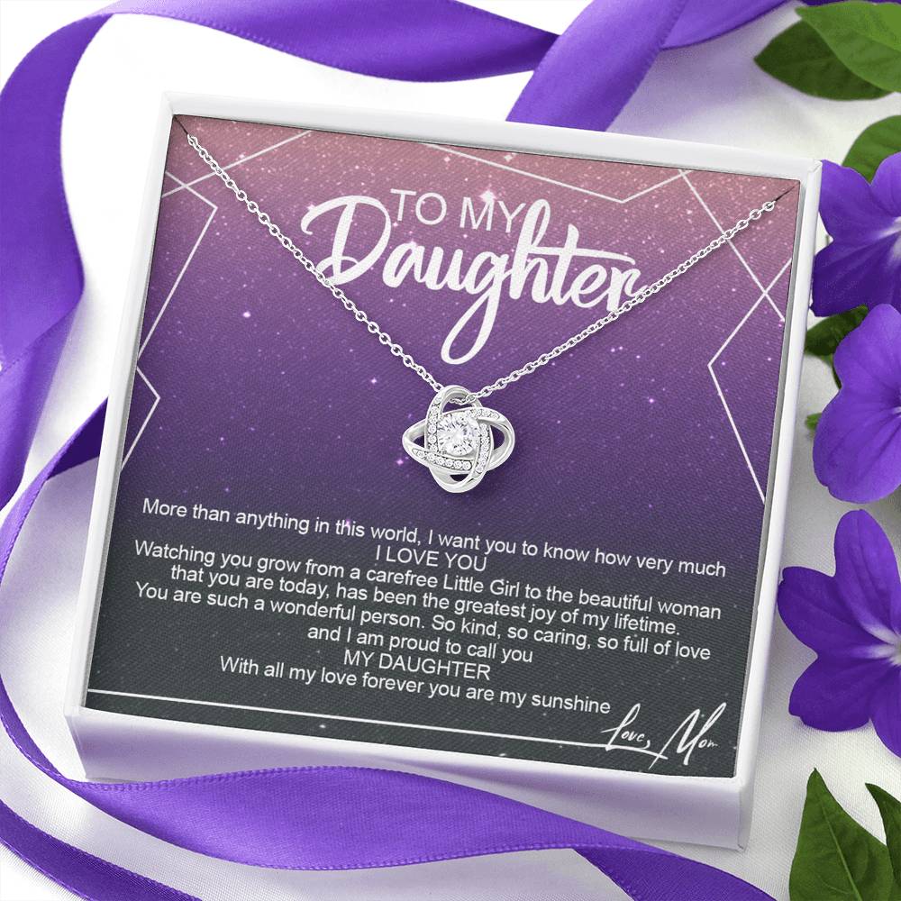 To My Daughter Necklace Gift from Mom or Dad, Sentimental Gift for Her, Daughter Gift On Birthday Gift, Graduation Gift Message Card and Gift Box styles To Daughter, Jewelry Gift For Little Girls
