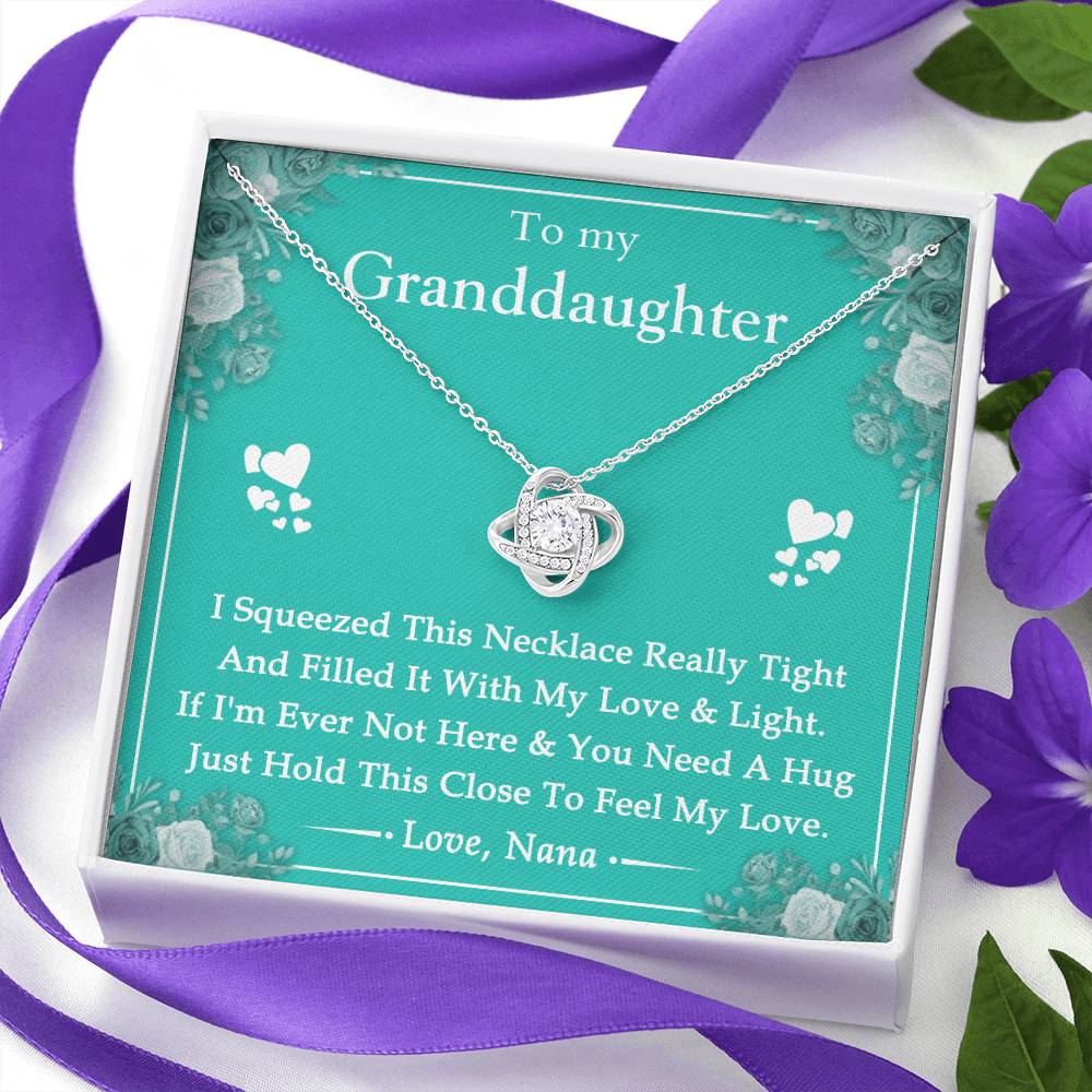To My Granddaughter Love Knot Necklace From Nana, Grandma, Jewelry Gift For Granddaughter, Nana And Granddaughter Luxury Necklaces styles Jewelry Gift On Birthday, Xmas, Anniversary Graduation Gift